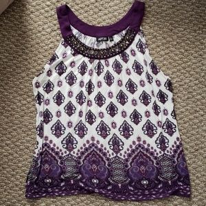 Apt. 9 purple tank top with beading detail